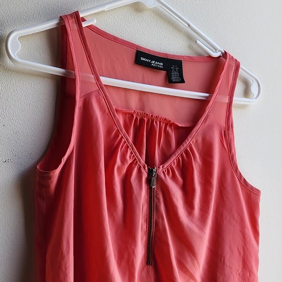 DKNY Jeans Petites Coral Tank Top Size Petite Small - Picture 3 of 12